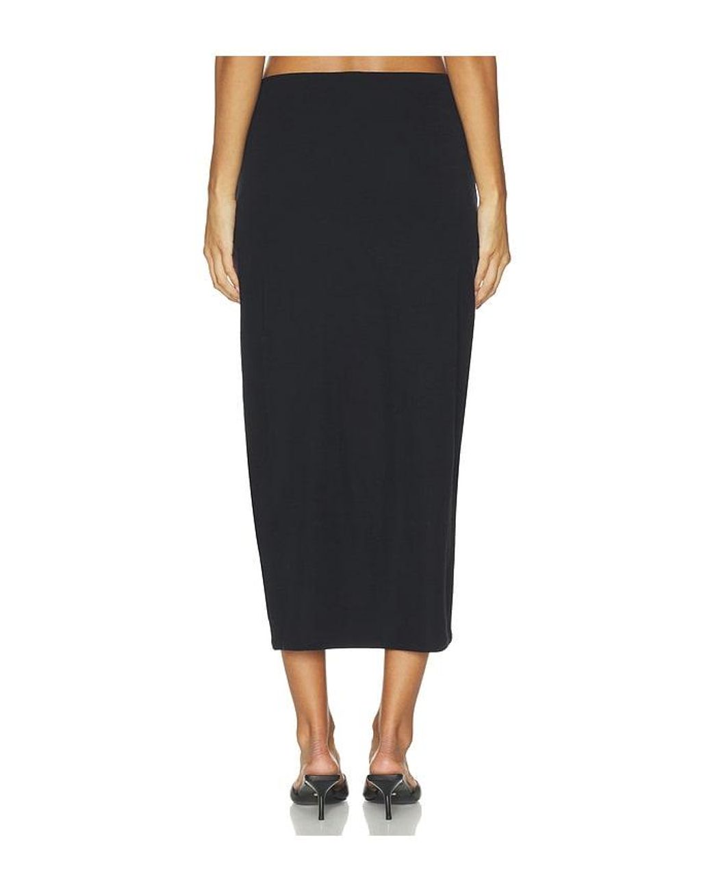 Vince Black Waist Draped Midi Skirt