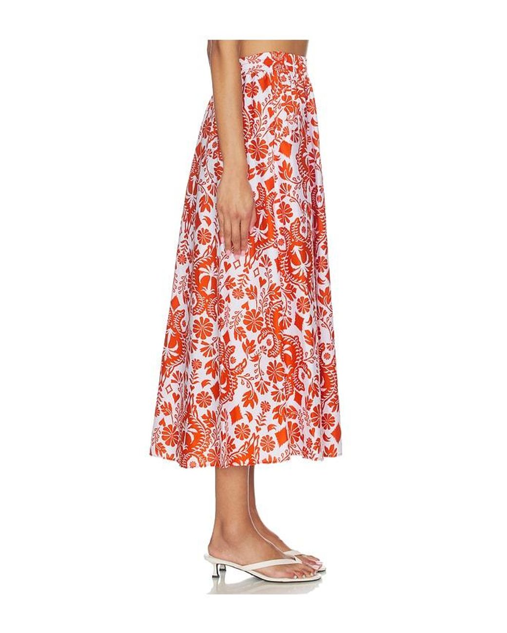 Peixoto Red Paula Midi Skirt