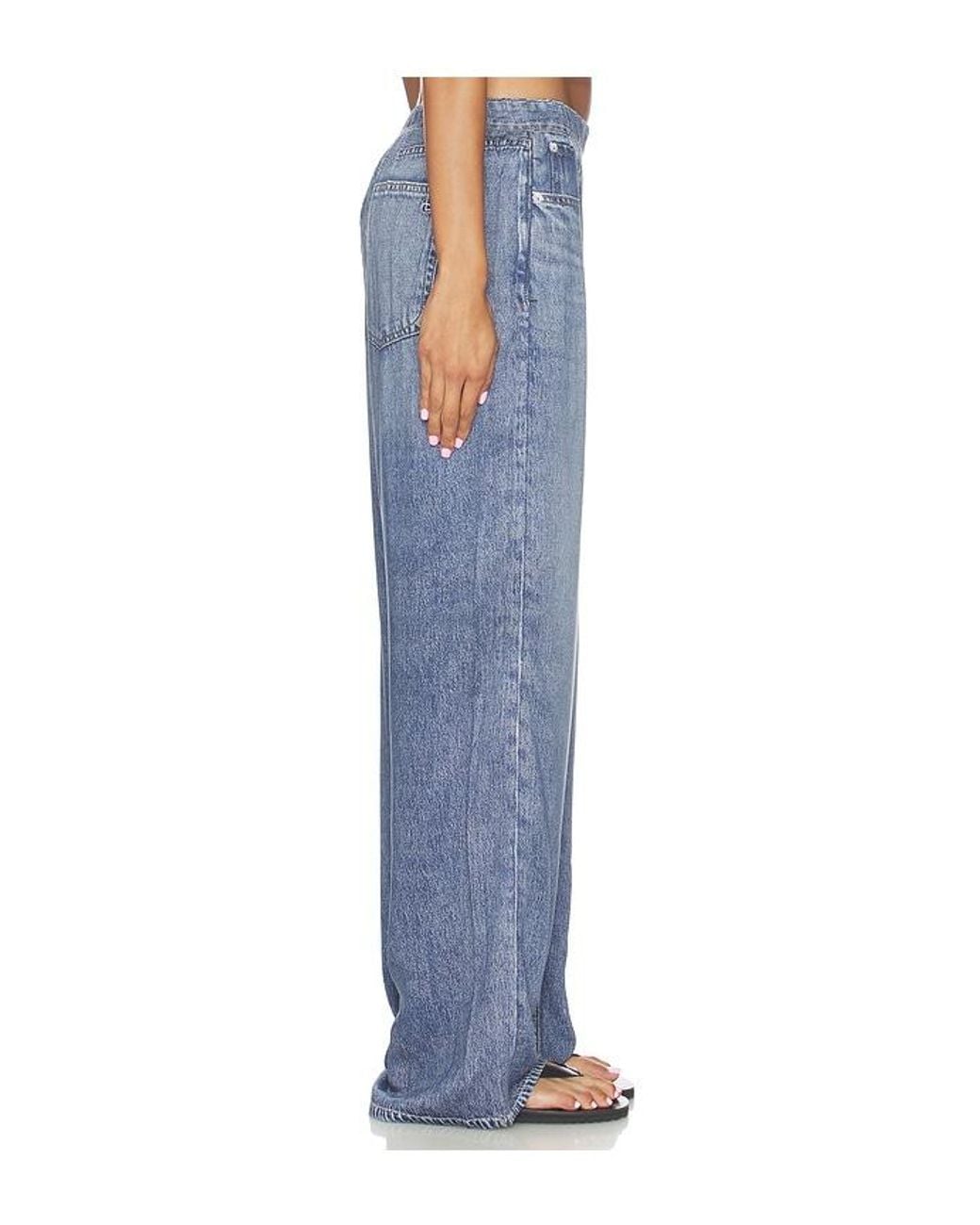 Rag & Bone Blue Rb Miramar Slink Wide Leg Pull On Jeans