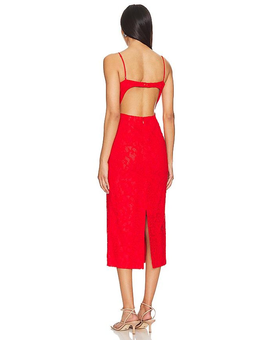 Bardot Red Ivanna Midi Dress
