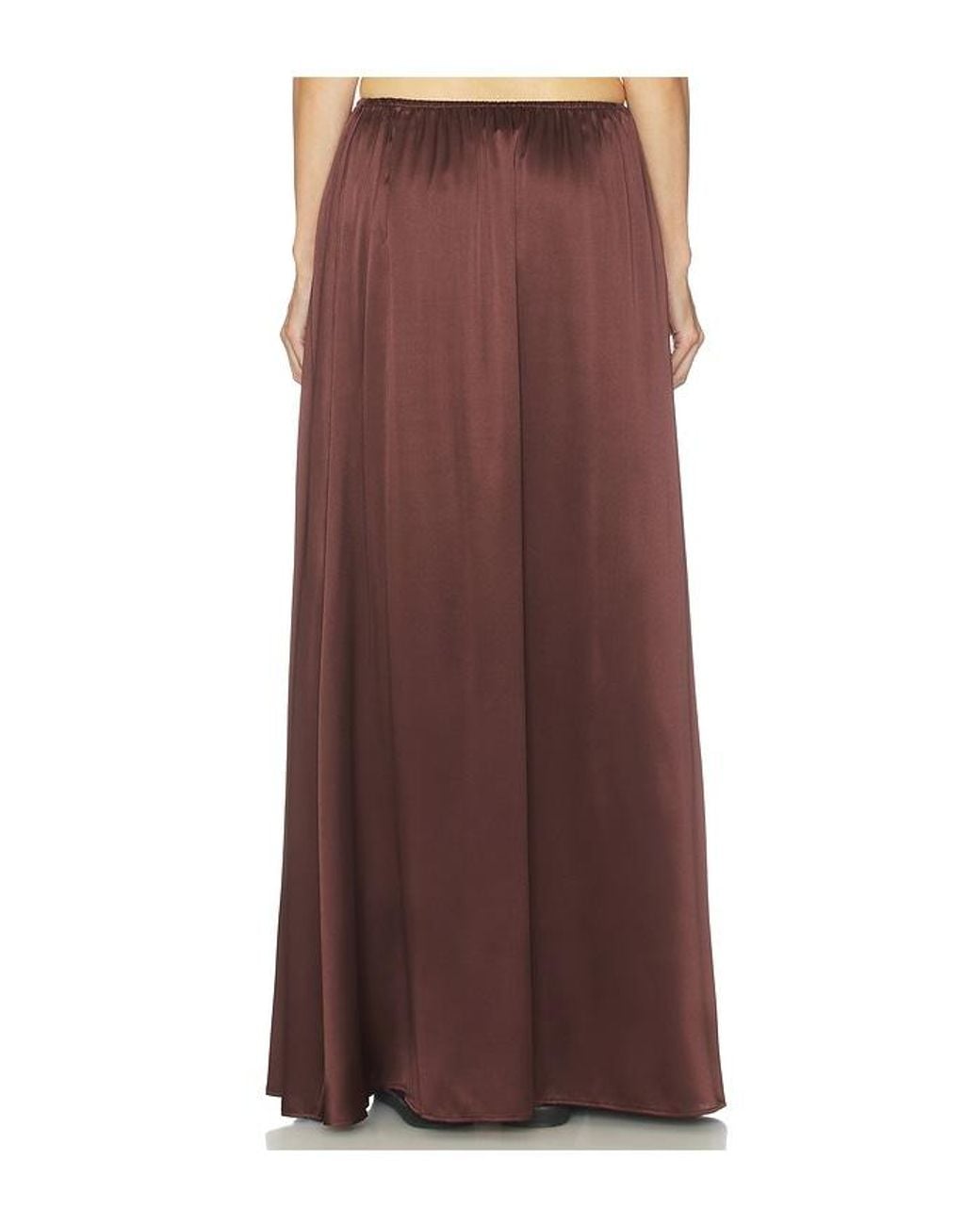 Helsa Brown The Silk Charmeuse Maxi Skirt