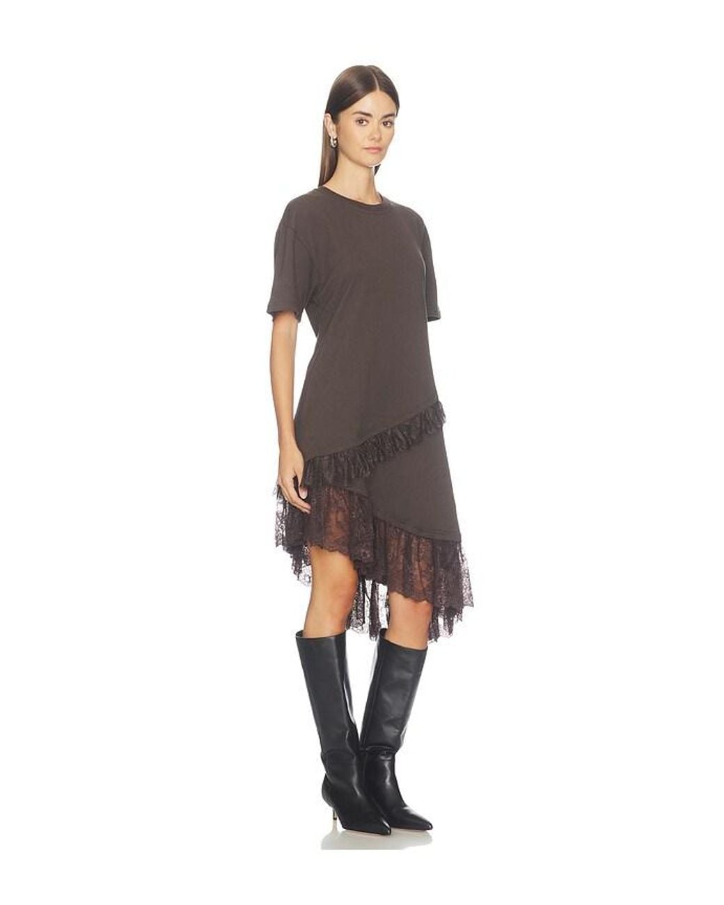 Free People Black Frosted Lace Layered Dress