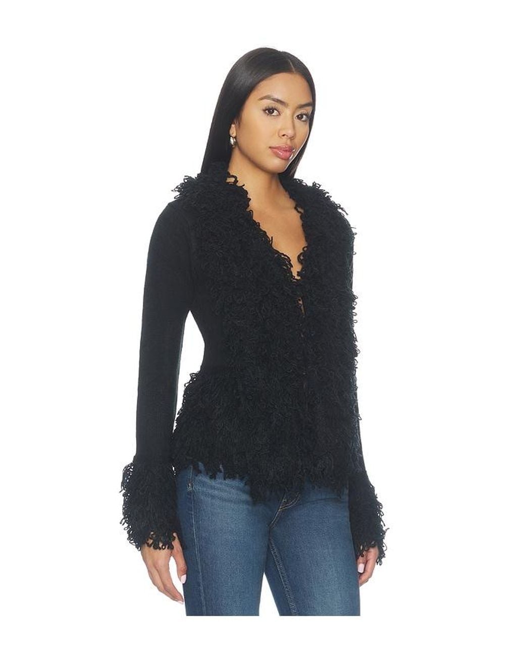 superdown Black Cassindra Shaggy Sweater