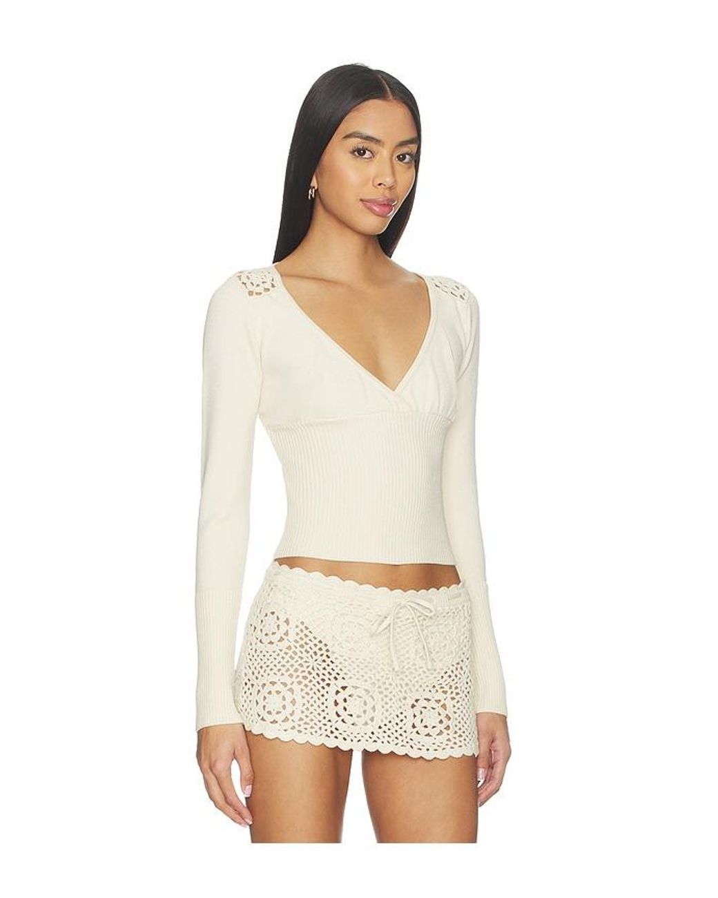 Frankie's Bikinis Multicolor Arlo Cloud Knit Long Sleeve Shirt