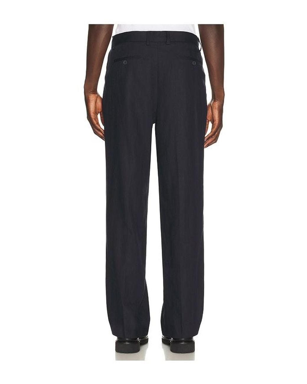 Percival Black Pleated Leg Trousers for men