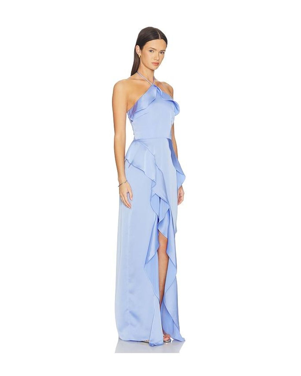Amanda Uprichard Blue Alessandra Maxi Dress