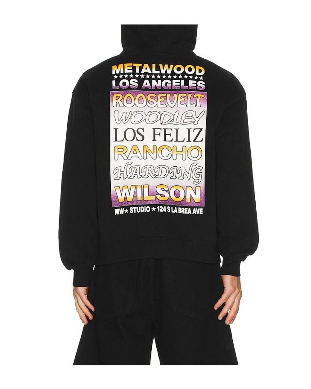METALWOOD STUDIO Black Flyer Hoodie for men