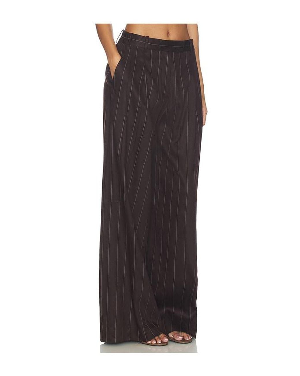 Helmut Lang Brown Wide Double Pleated Trousers
