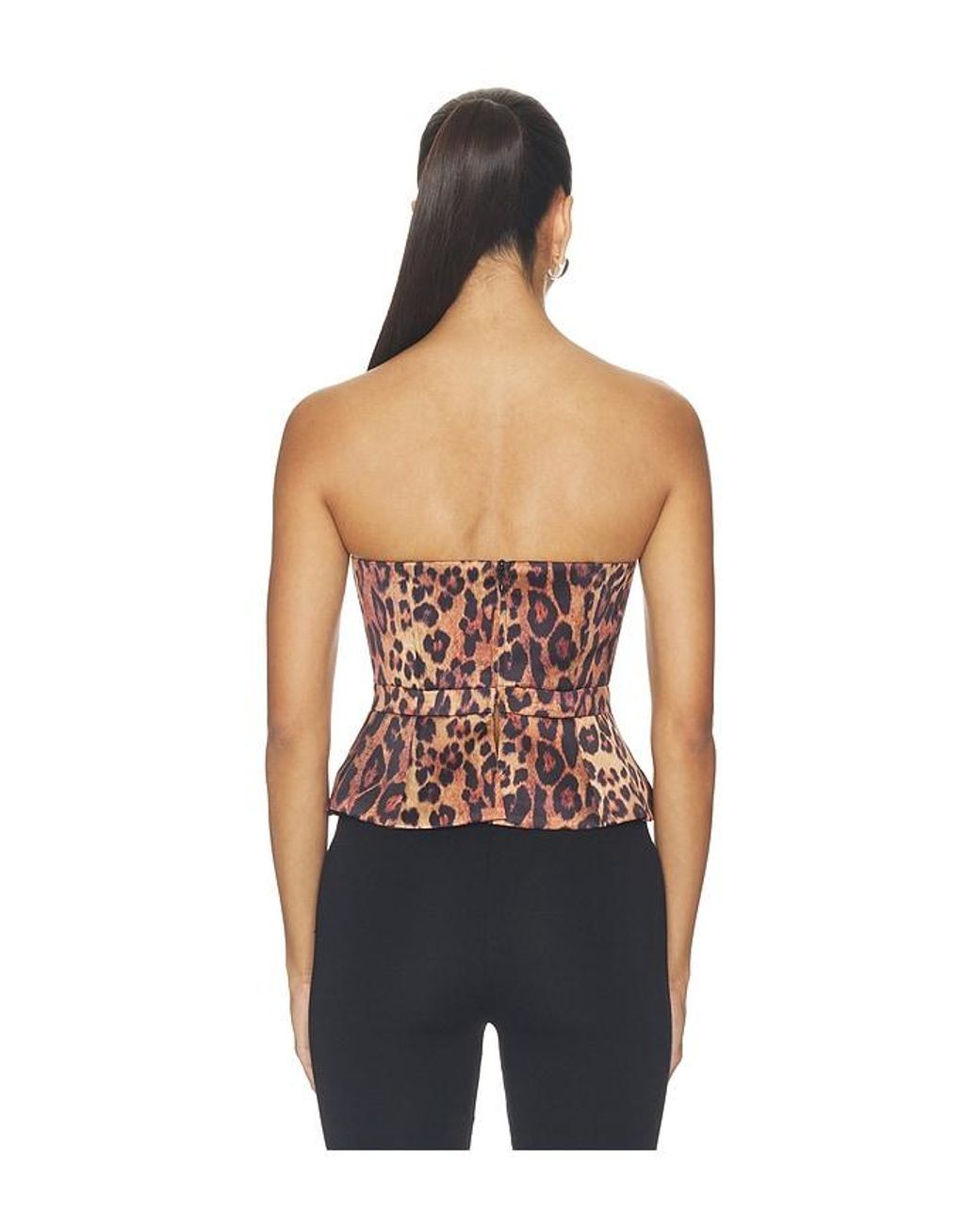 L'Agence Blue Mirella Corset Peplum Top