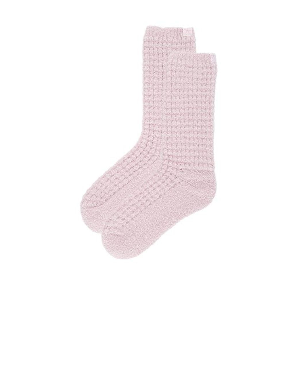 Barefoot Dreams Pink Cozychic Waffle Socks