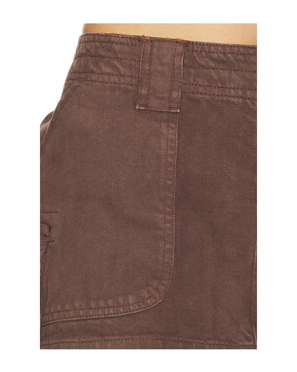 GUIZIO Brown Anais Cargo Mini Skirt
