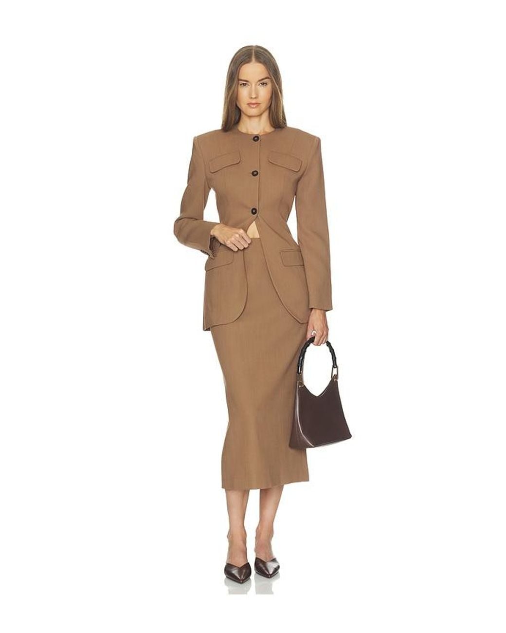 Helsa Multicolor Wool Blend Pencil Skirt