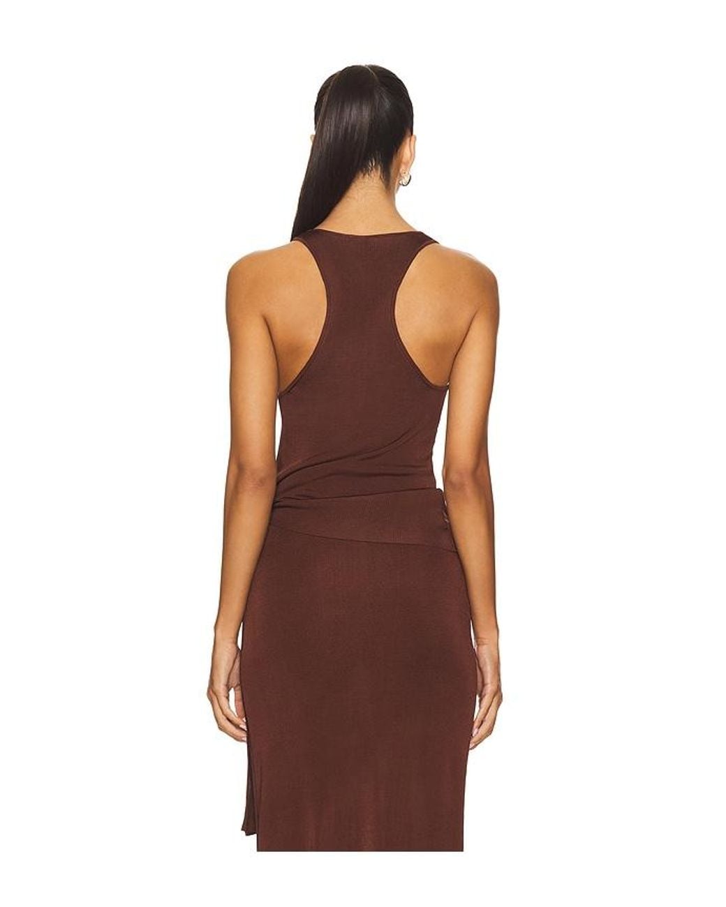 Lovers + Friends Brown Elsy Tie Tank Top