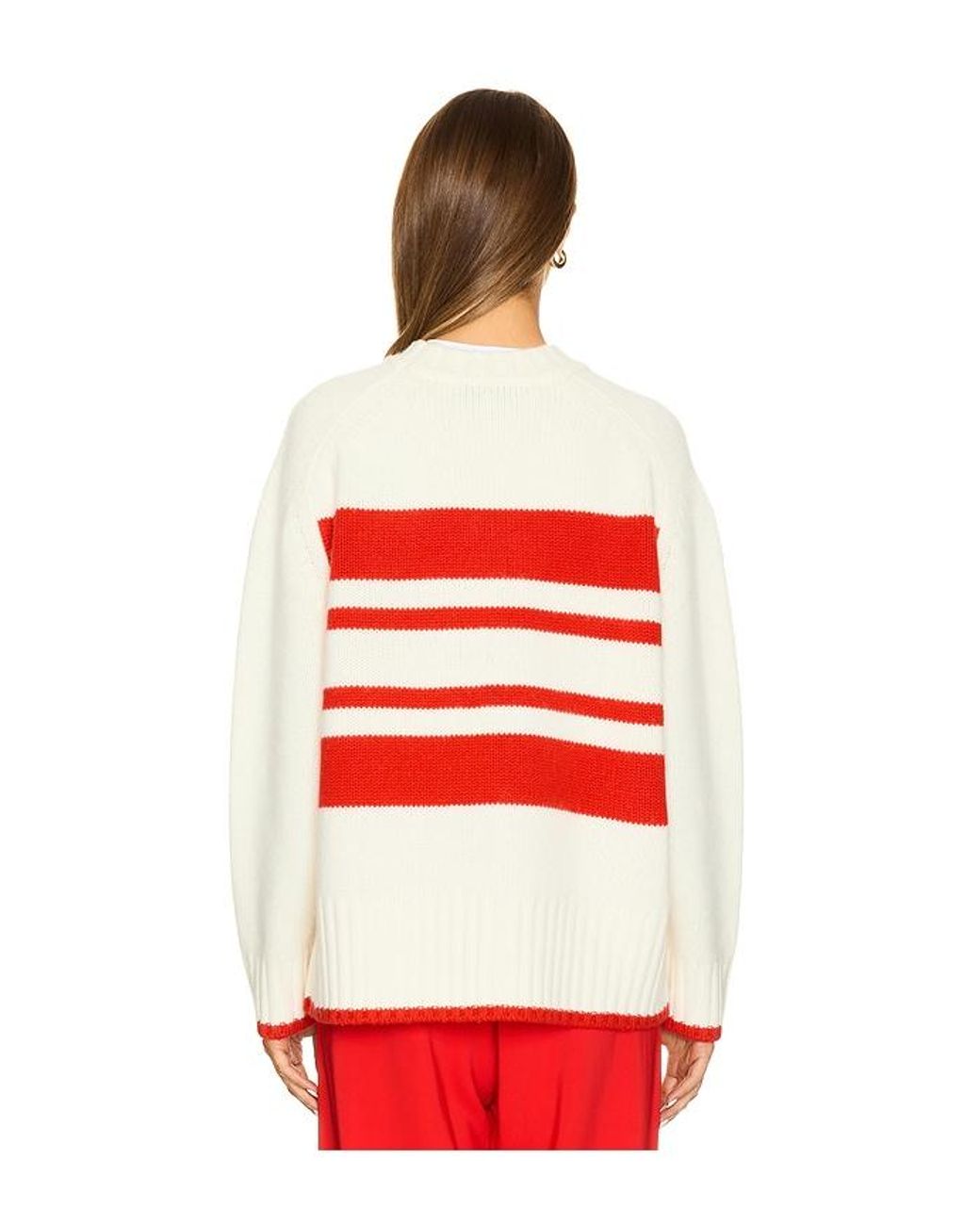 PULL RHEA en Cream Solid & Striped en coloris Red