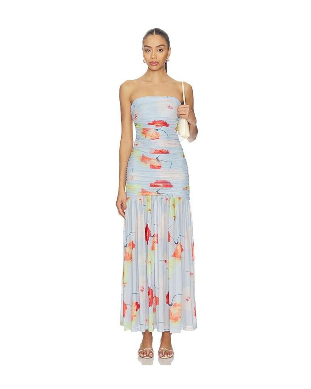 Bardot White Solana Printed Mesh Maxi Dress