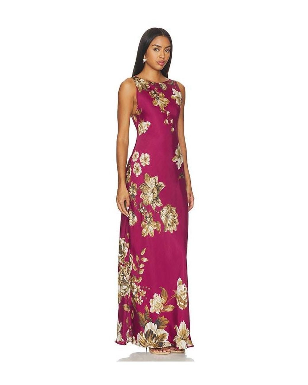 Hemant & Nandita Red Bias Maxi Dress