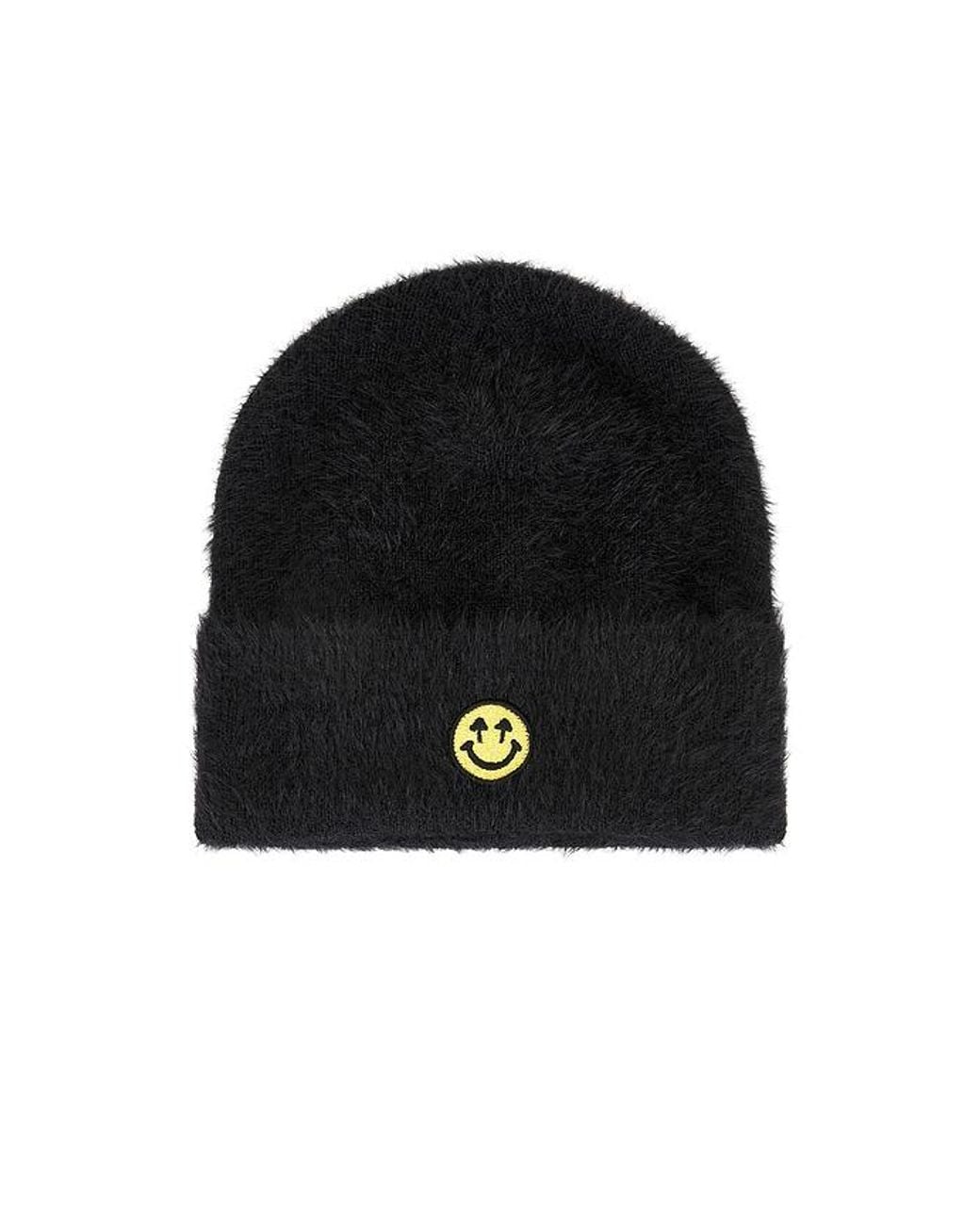 Happy Caps Black Furry Beanie