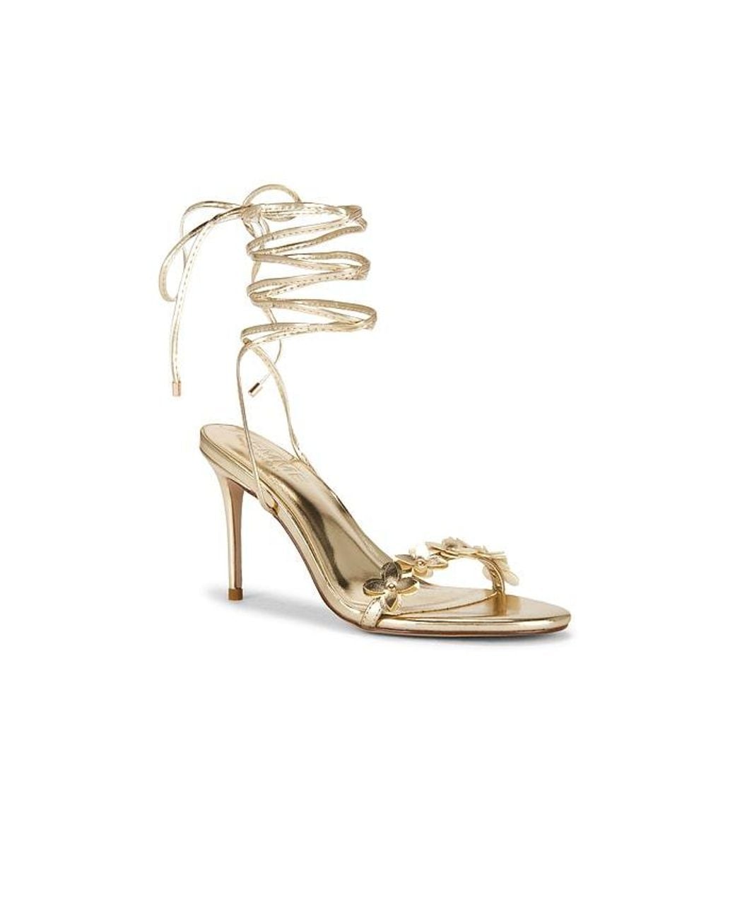Femme LA White X Revolve Barely There Lace Up Heel