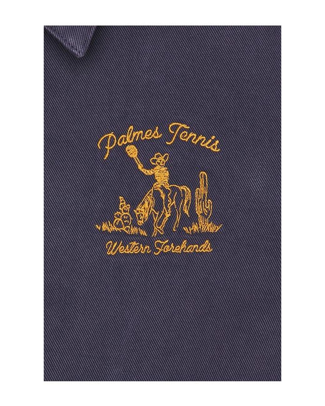 Palmes Blue Western Zip Jacket for men