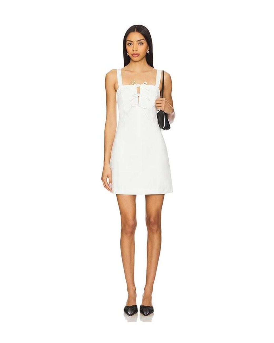 MINKPINK White Imogen Tie Mini Dress