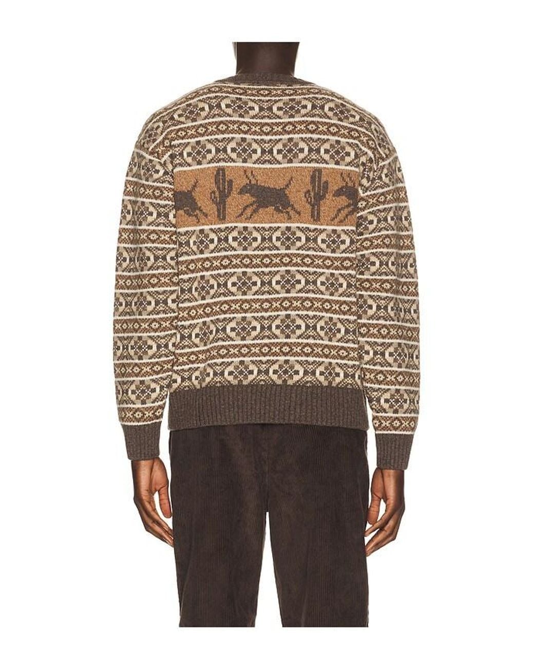 by Parra Brown Cactus Bull Knitted Pullover for men