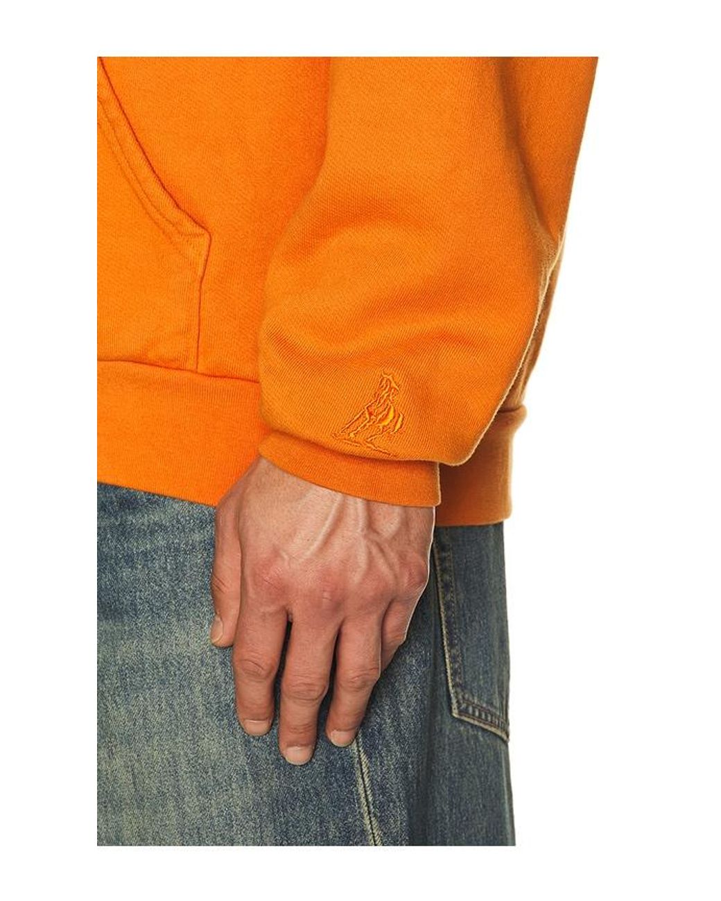 One Of These Days Orange Round Up Pullover Hoodie for men
