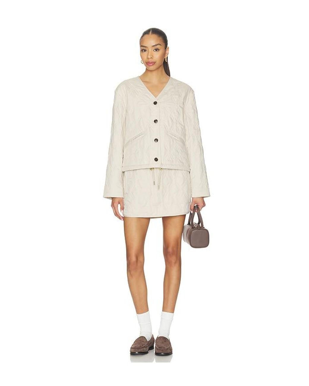 Varley White Florin Quilted Skirt
