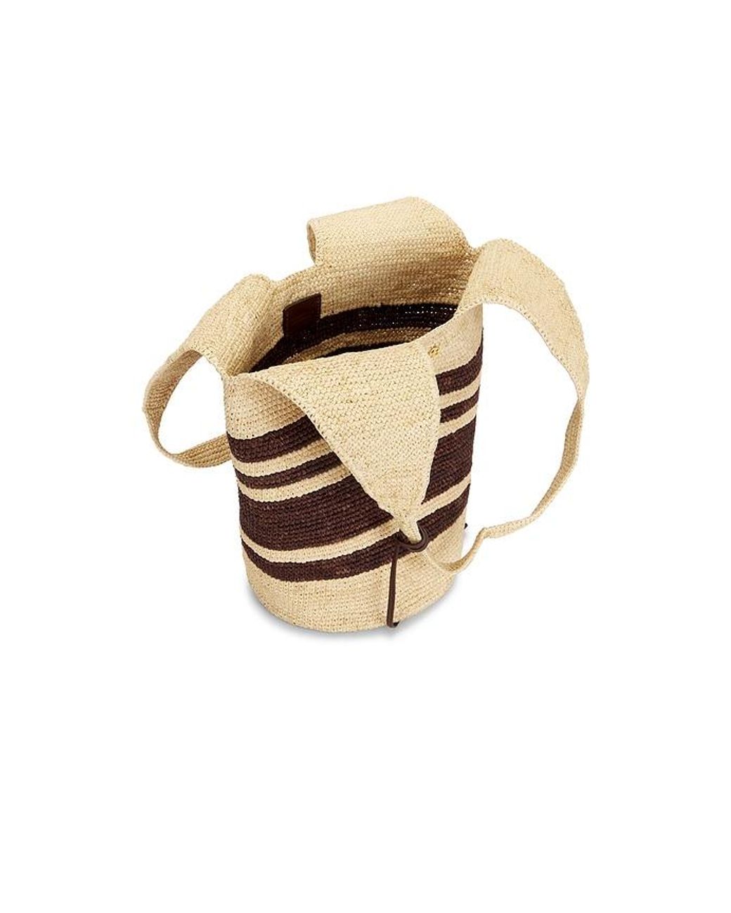 Anine Bing Natural Leah Stripes Hobo Raphia Bag