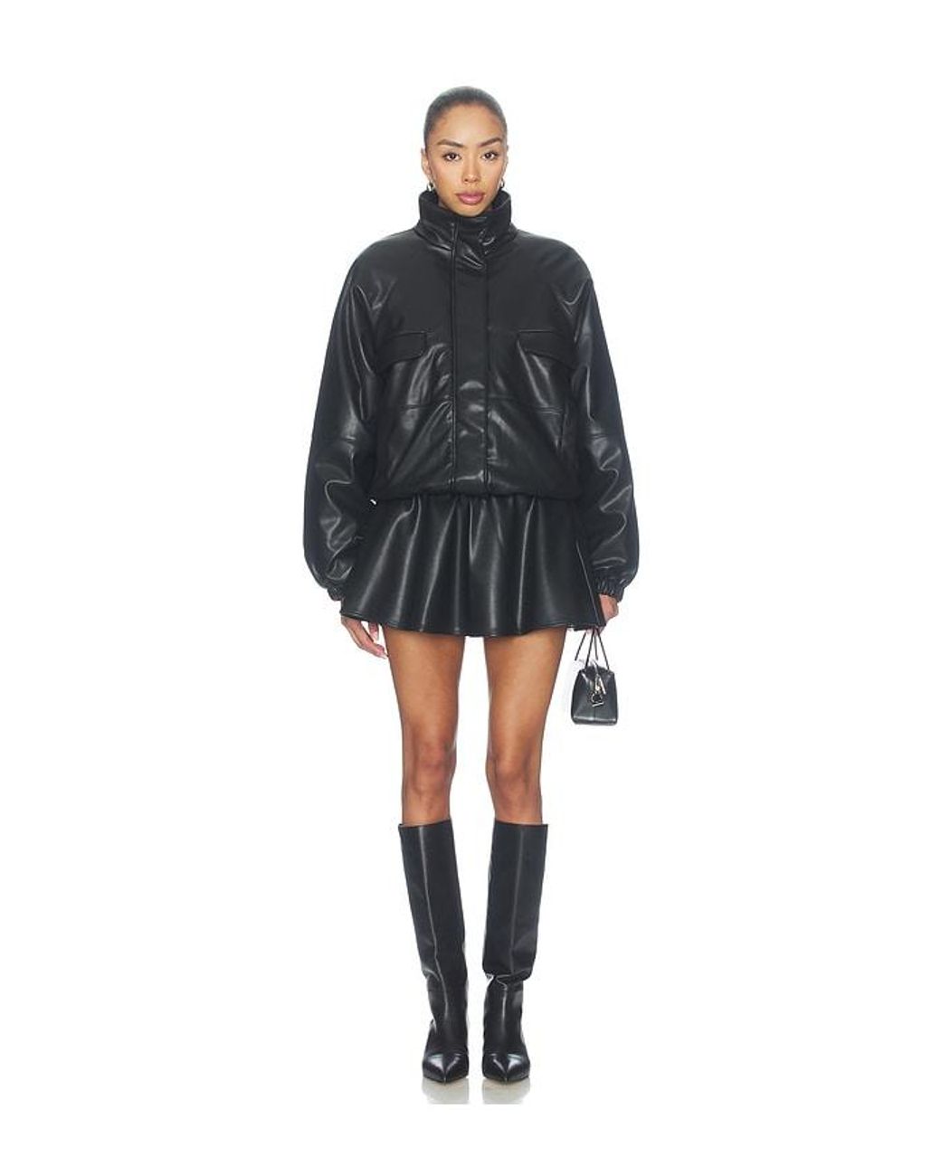 Lovers + Friends Black Jordan Faux Leather Mini Skirt
