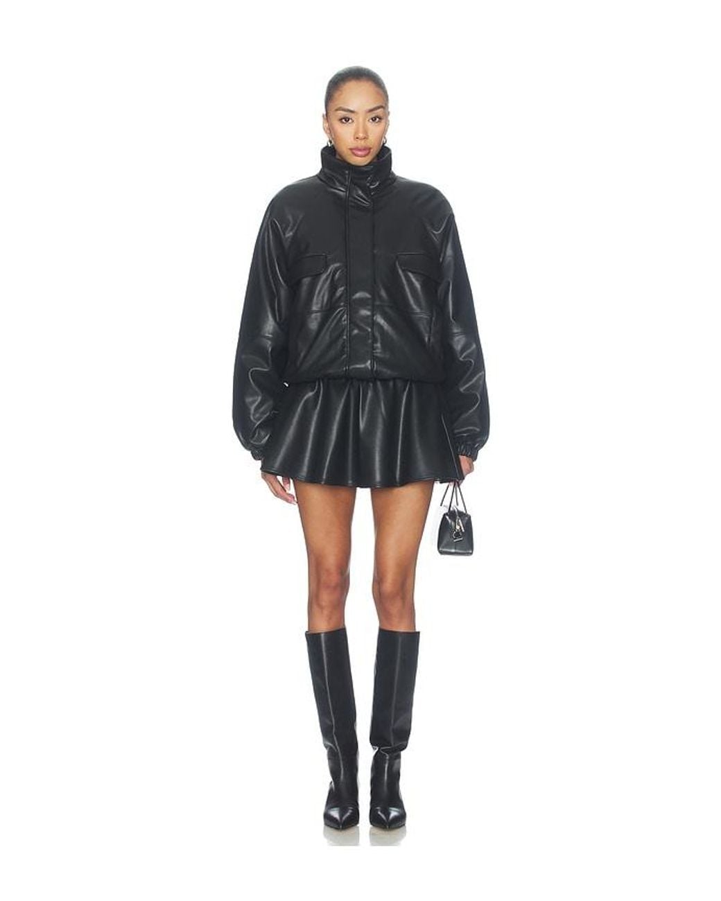 Lovers + Friends Blue Jordan Faux Leather Jacket