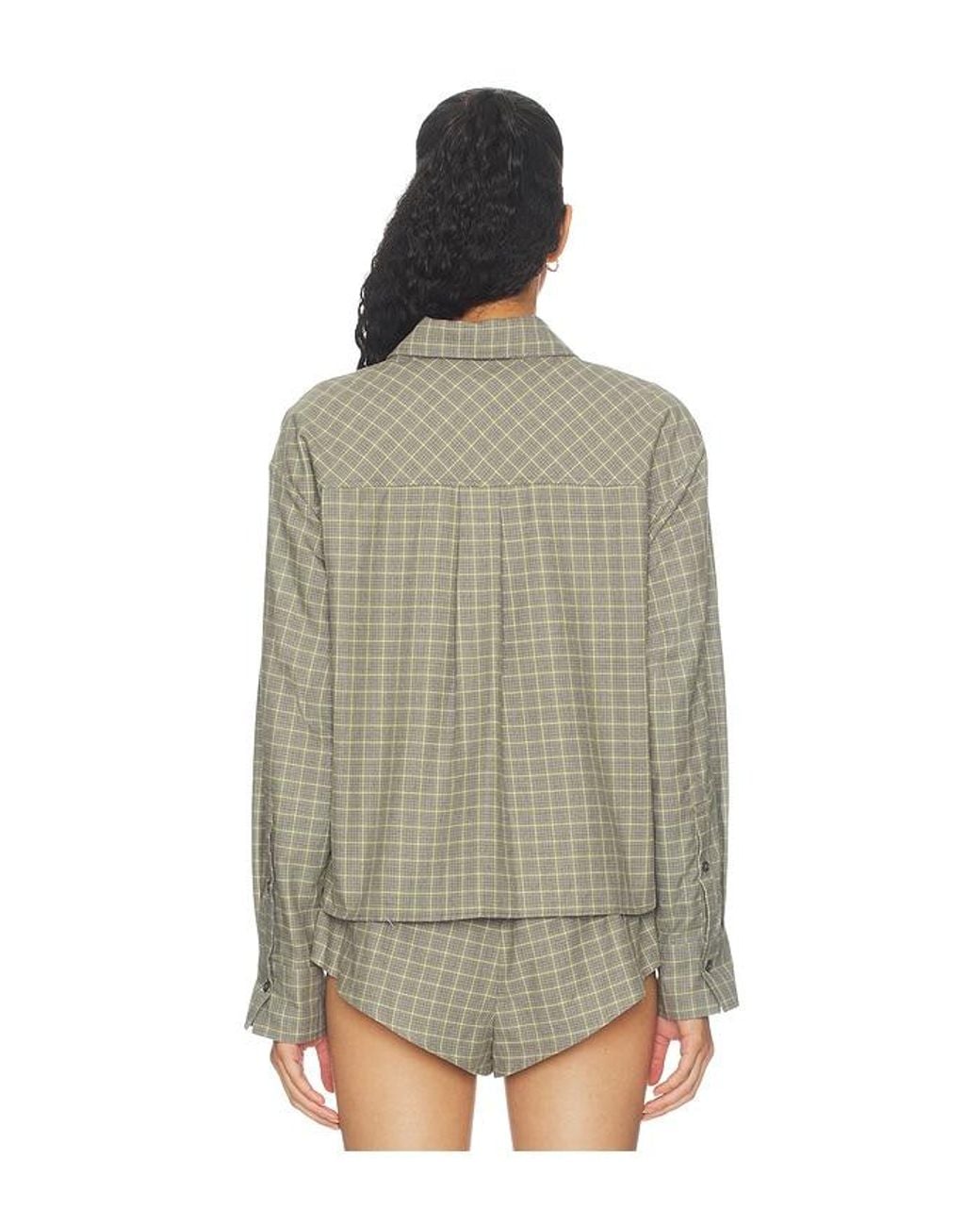 Closed Green Cropped Oversized Shirt