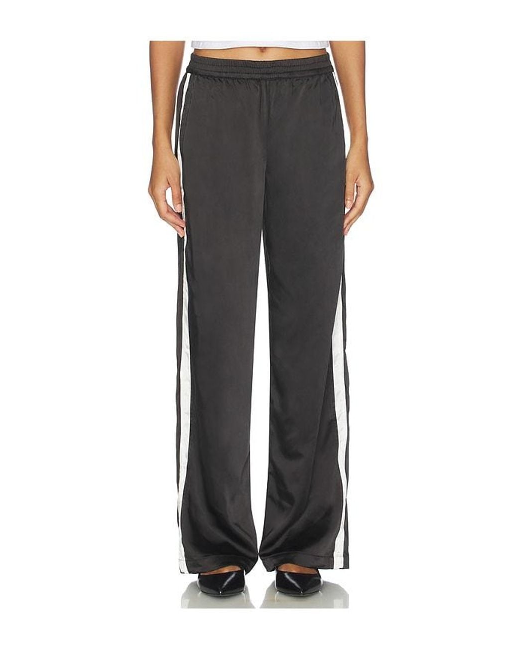 Sanctuary Black Satin Track Pant