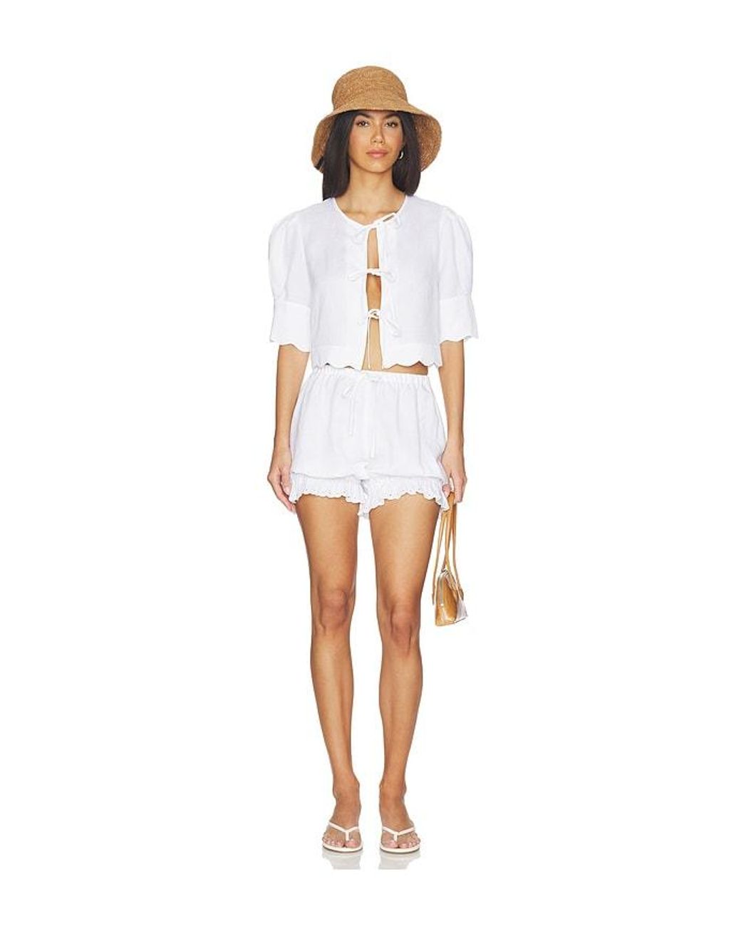 Sister NY White Scalloped Top