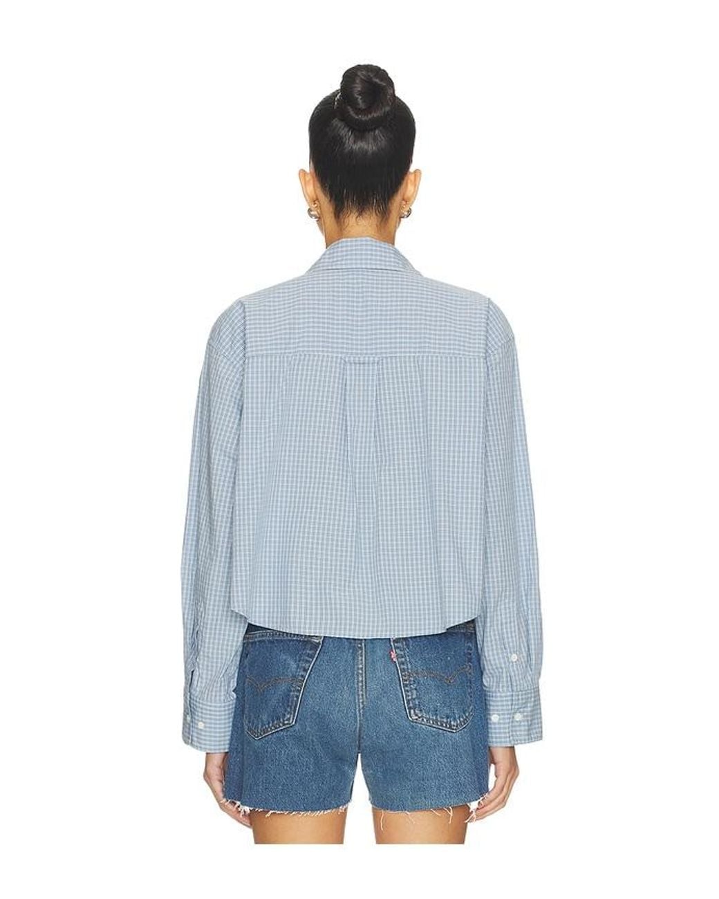 Citizens of Humanity Blue Ana Cropped Shirt