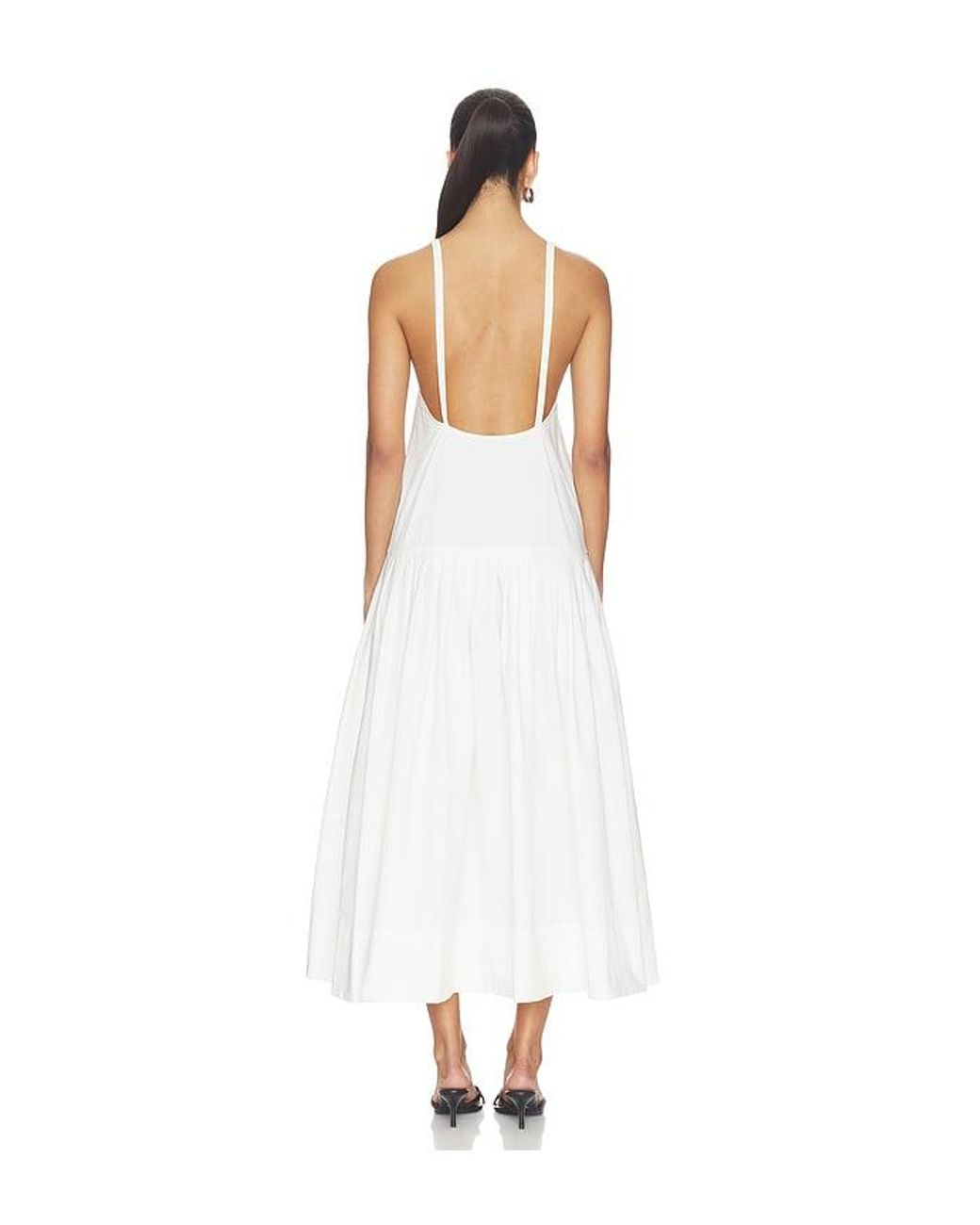 St. Agni White Relaxed Pleat Dress