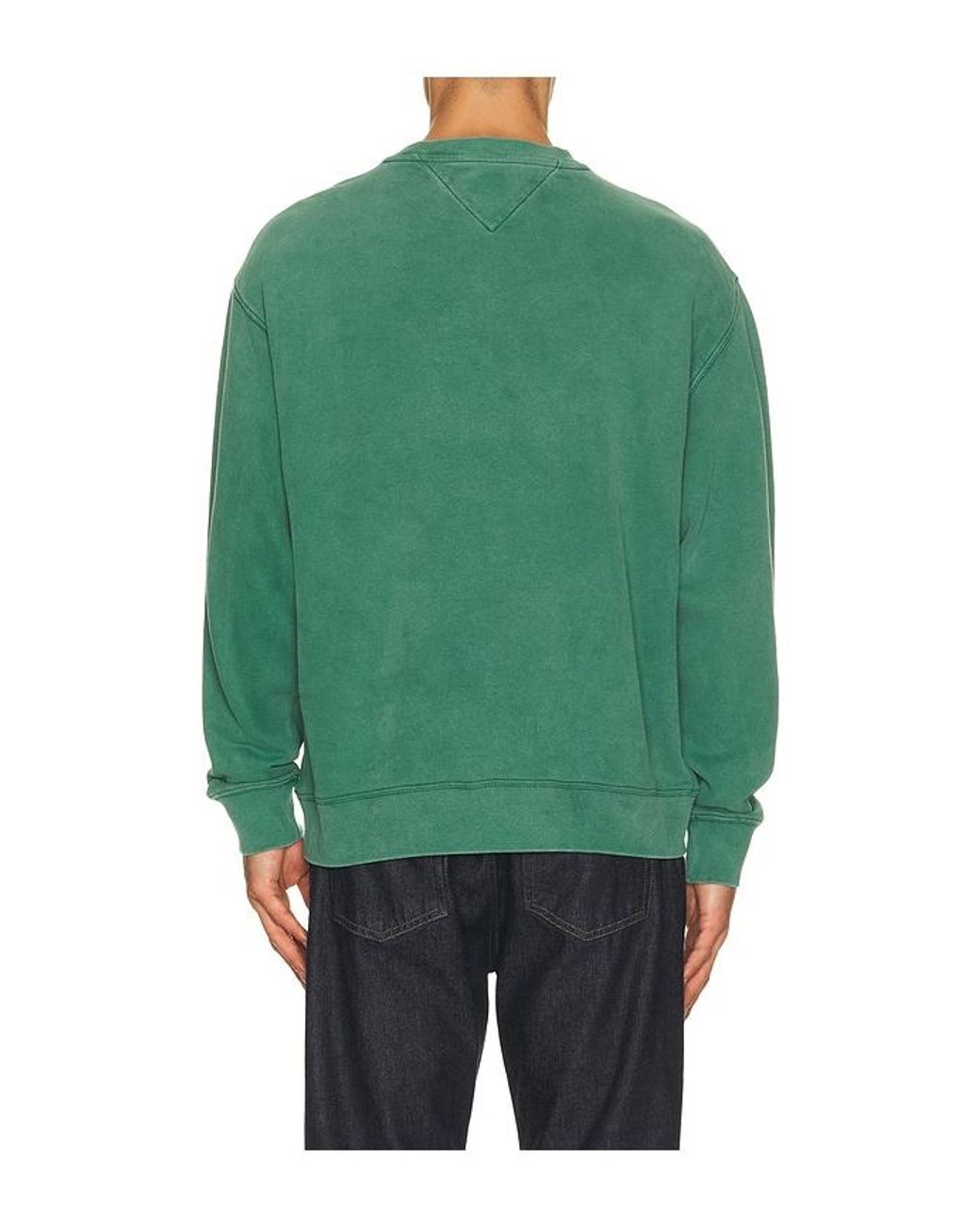 Tommy Hilfiger Green Relaxed Varsity Crest Crewneck Sweatshirt for men