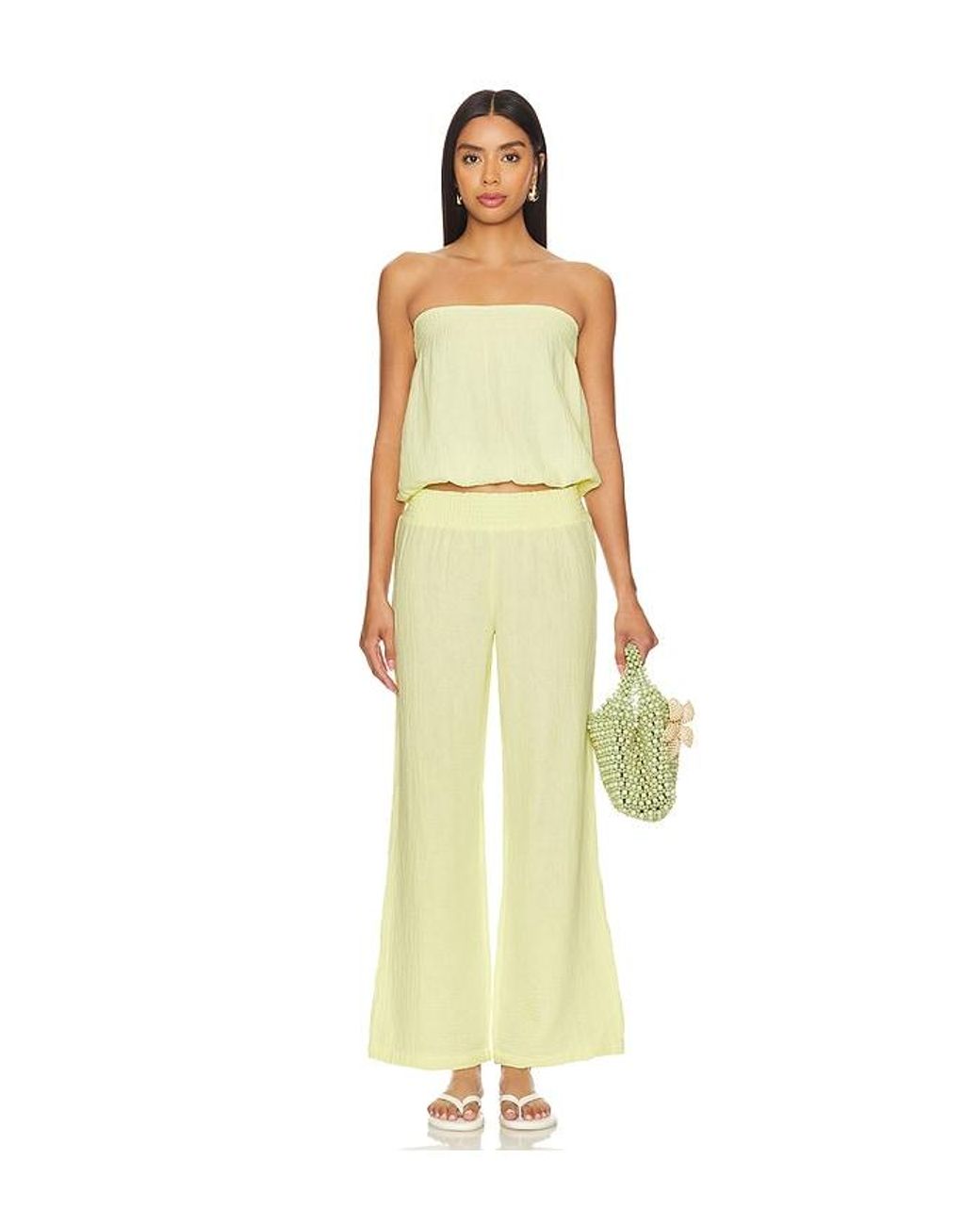 Bobi Yellow Wide Leg Pants