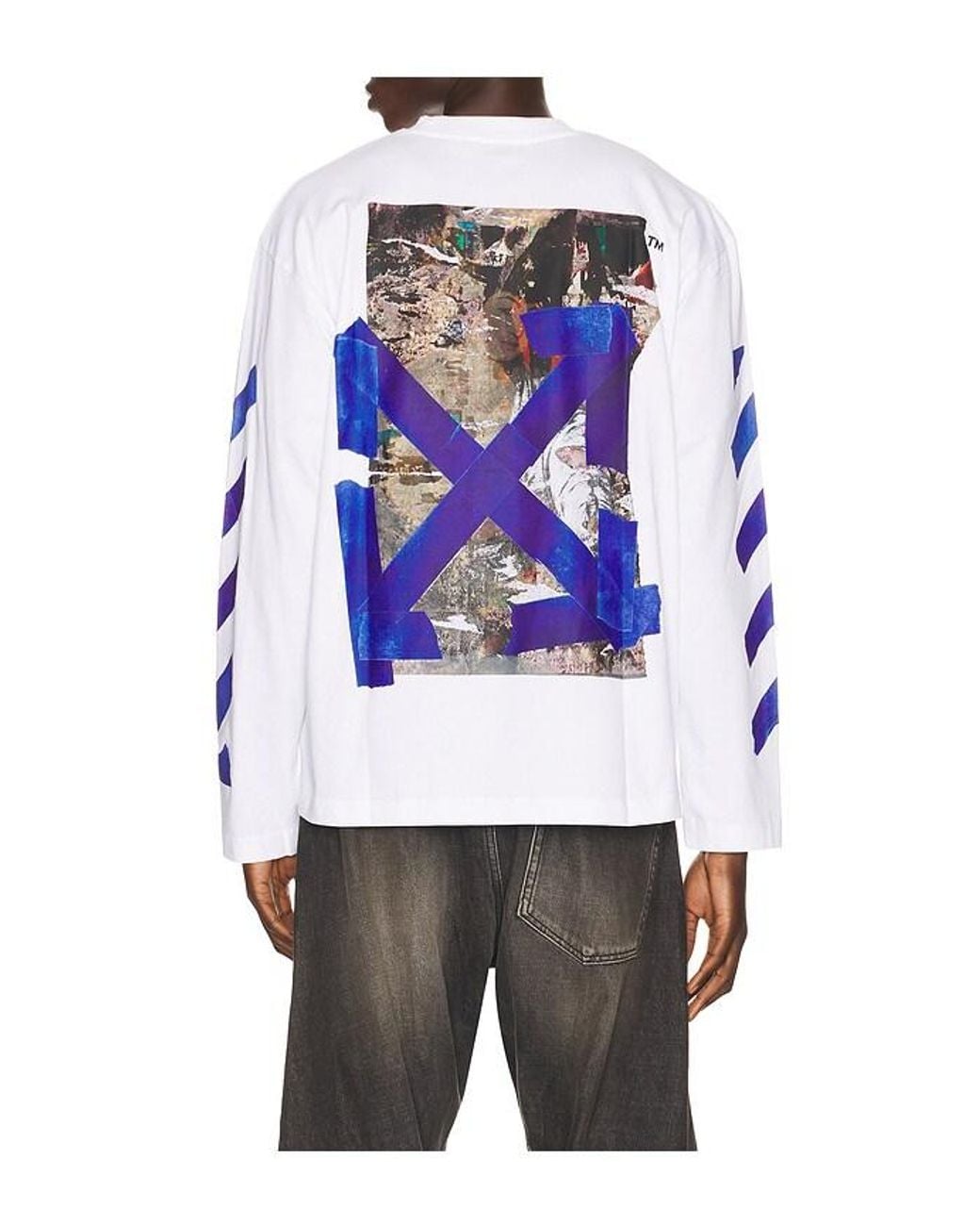 Off-White c/o Virgil Abloh Blue Bacco Arrow Skate Long Sleeve Tee for men