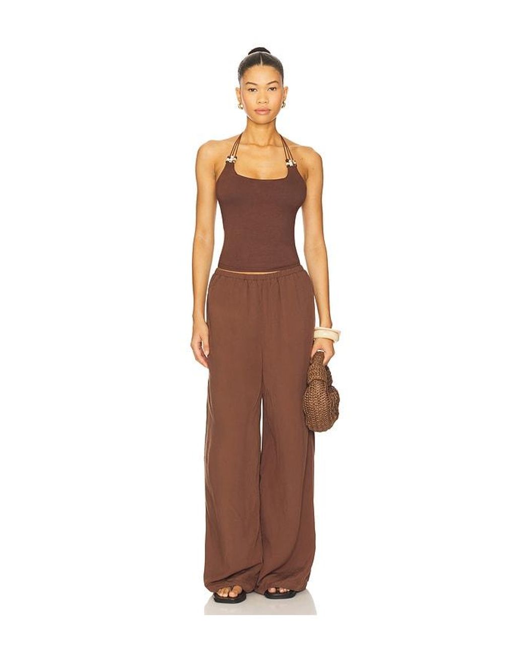 superdown Orange Blanche Halter Top