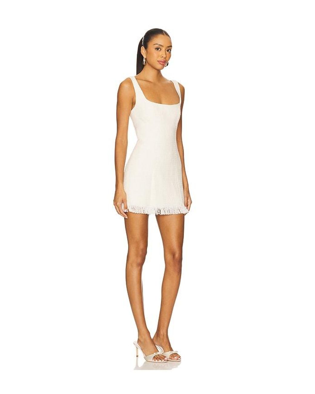 Lovers + Friends White Greta Tweed Mini Dress