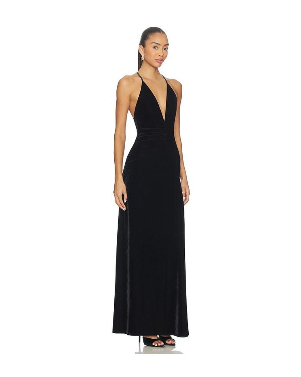 Tularosa Black Marilyn Velvet Gown