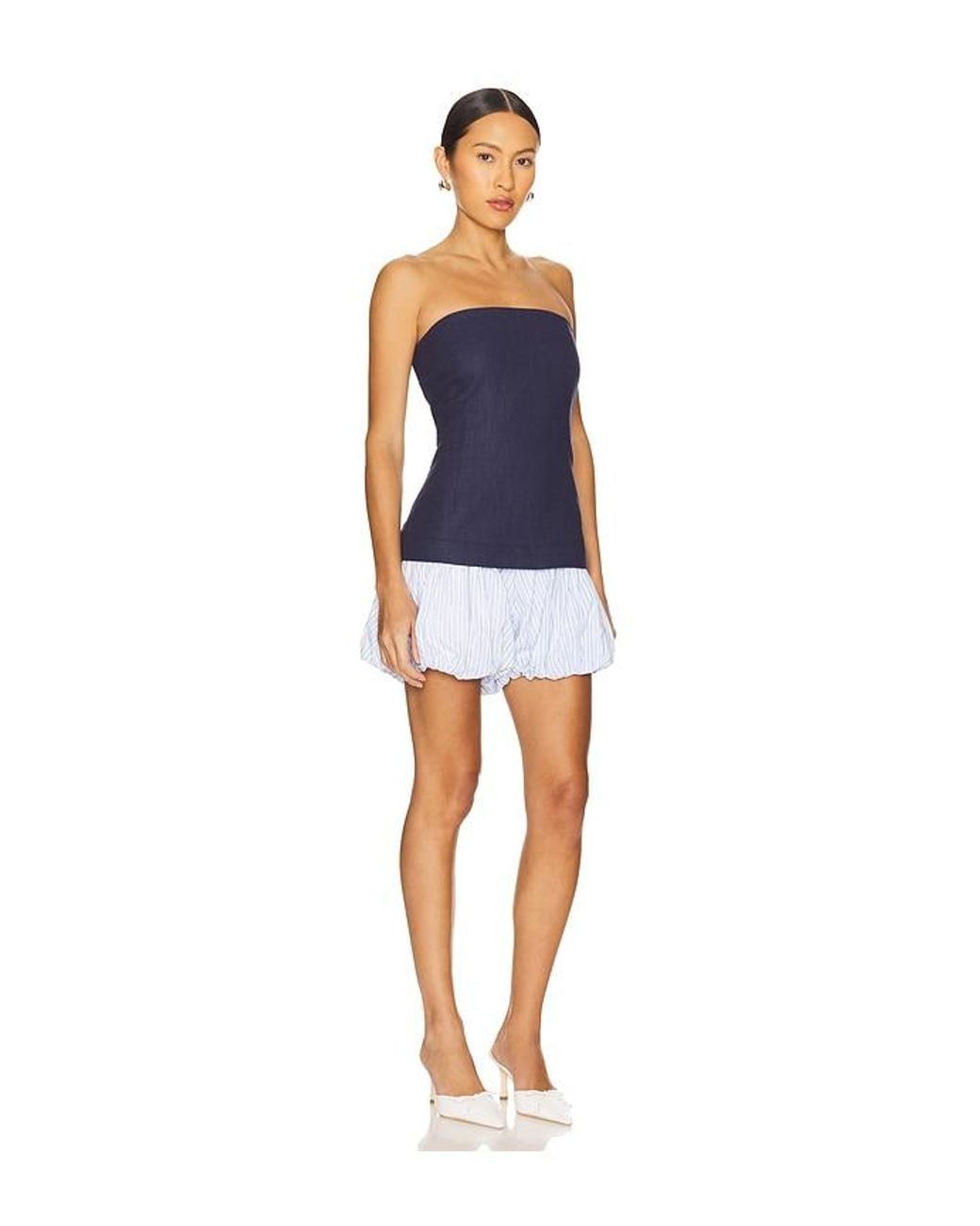 Line & Dot Blue Eline Bubble Romper