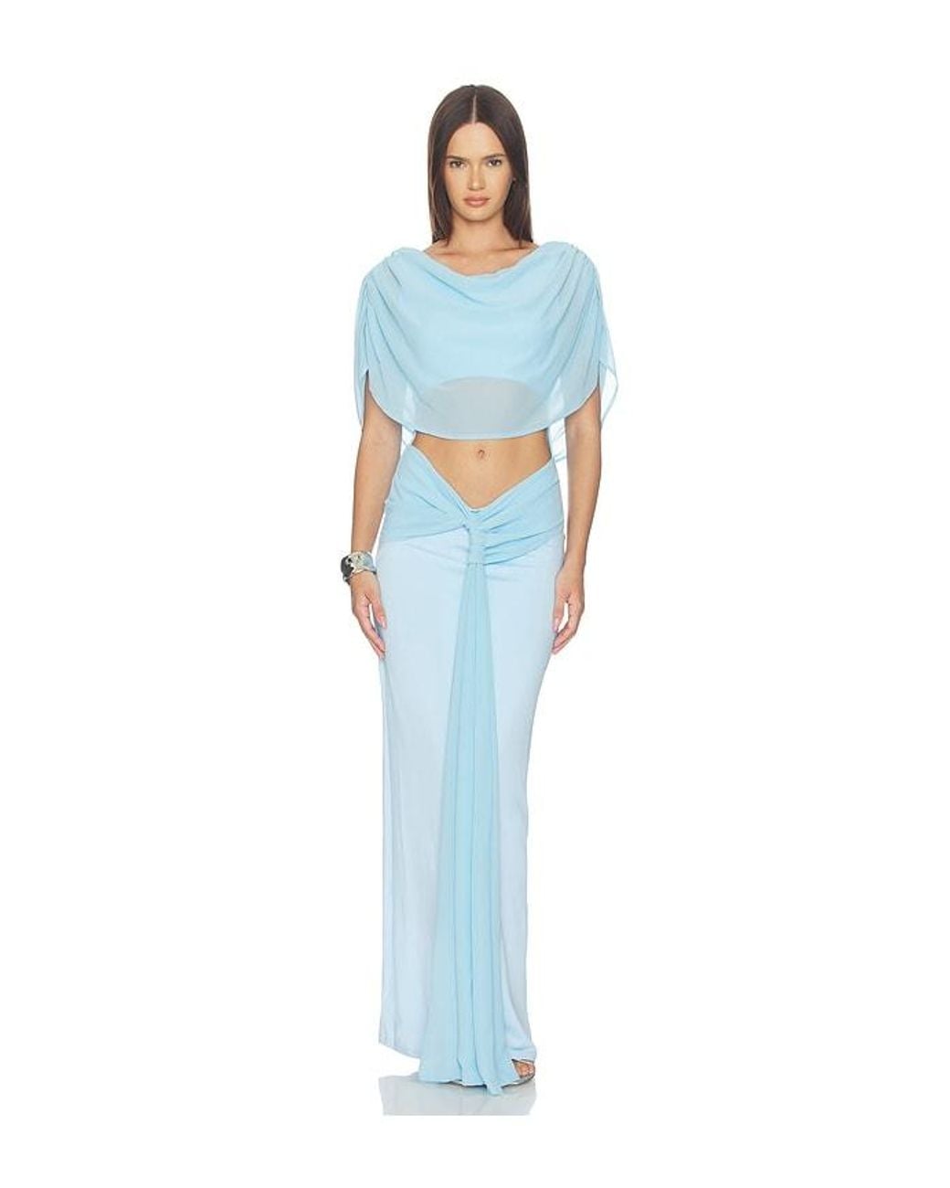 SNDY'S Blue Marnie Reversible Maxi Dress