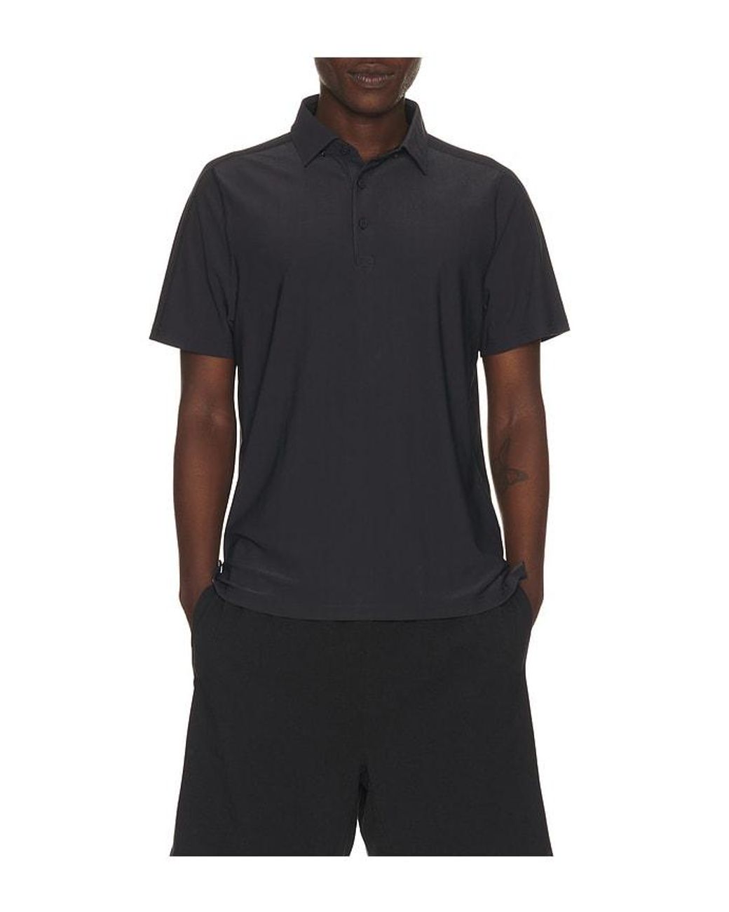 Rhone Black Regatta Pique Polo for men