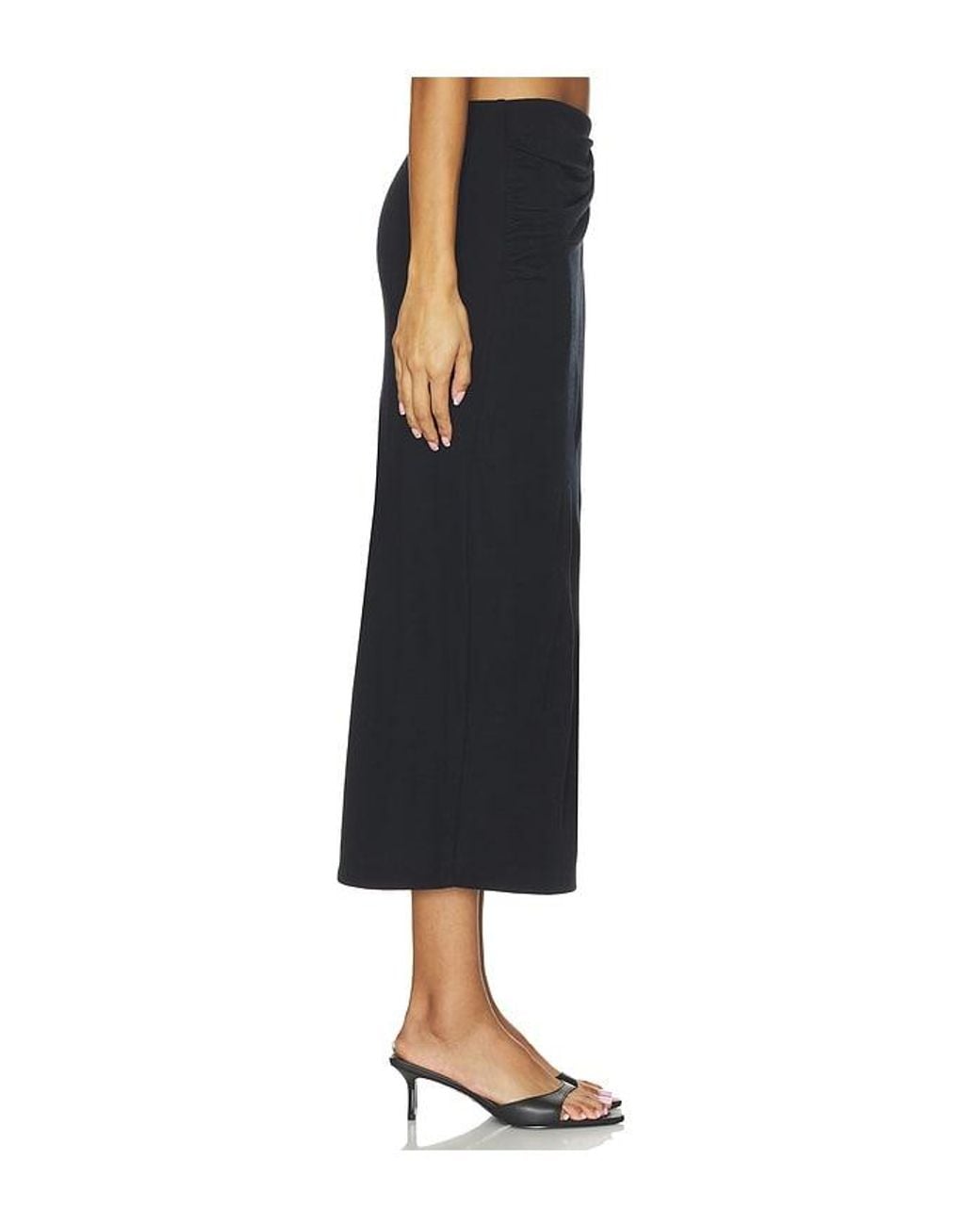 Vince Black Waist Draped Midi Skirt