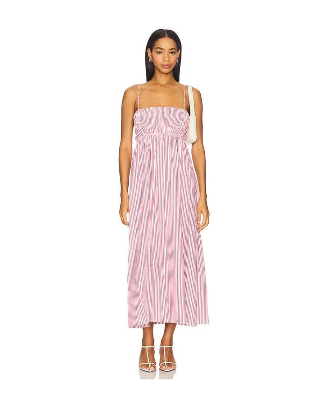 Faithfull The Brand Pink Nica Midi Dress