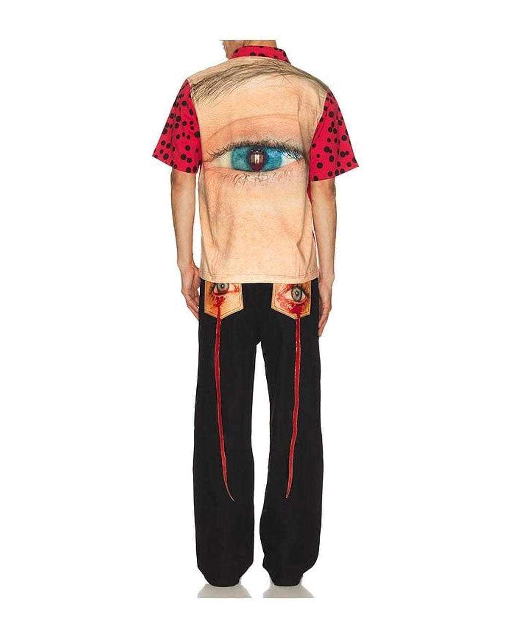 Pleasures Red Bug Eye Button Up Shirt for men