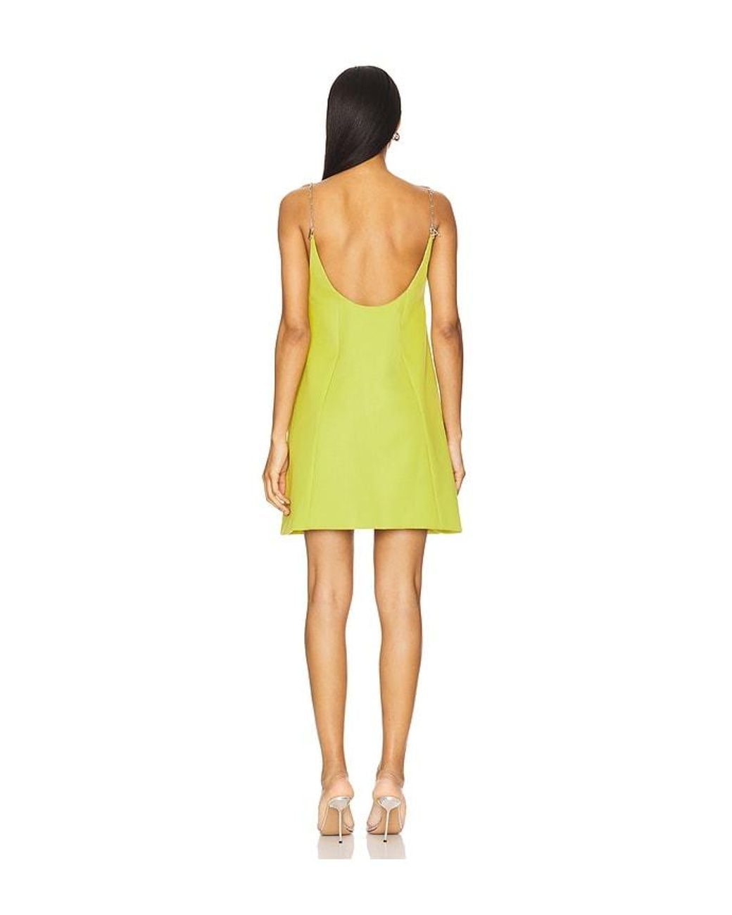Area Yellow Crystal Embellished Bow Mini Dress