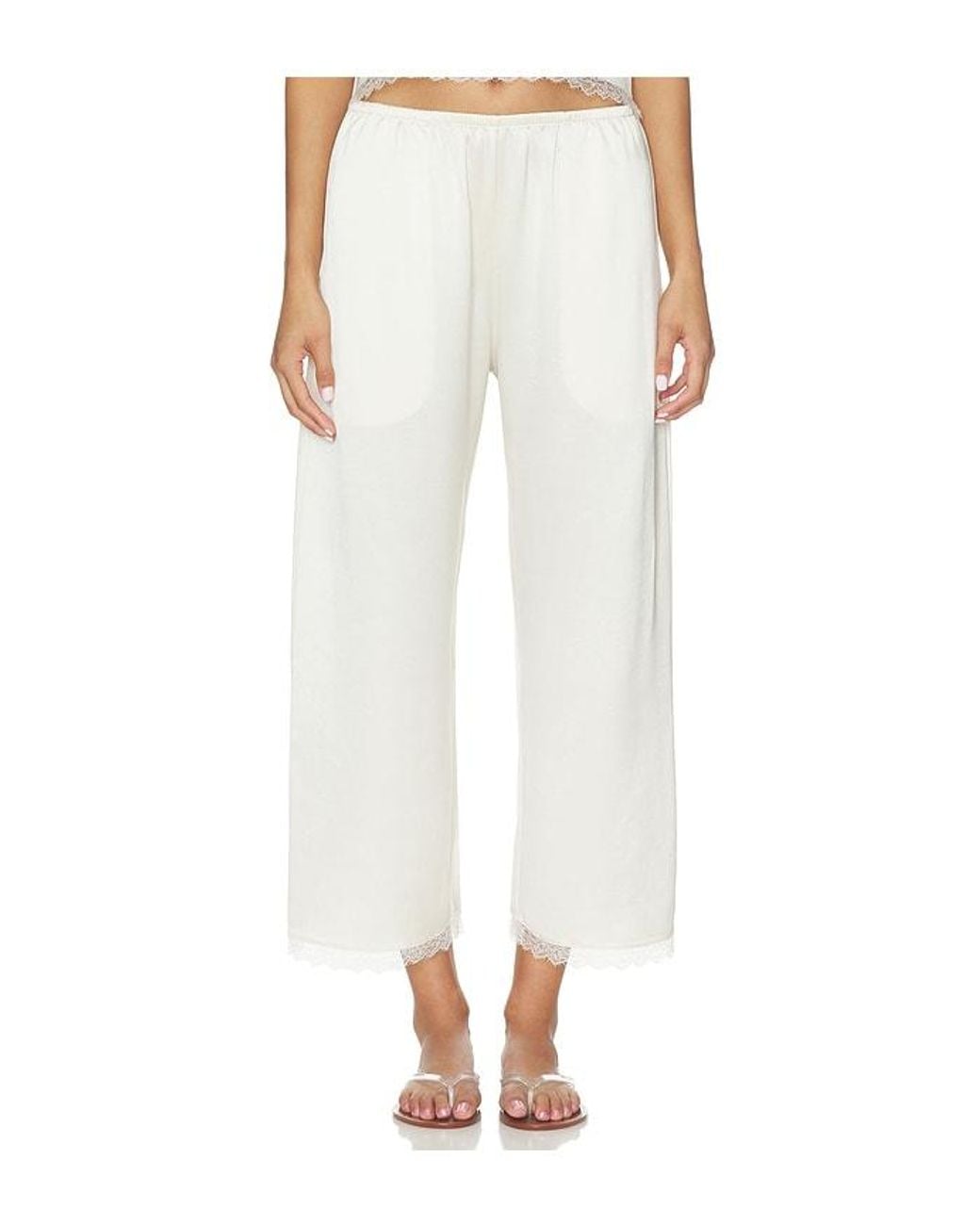 Leset White Barb Lace Crop Pant