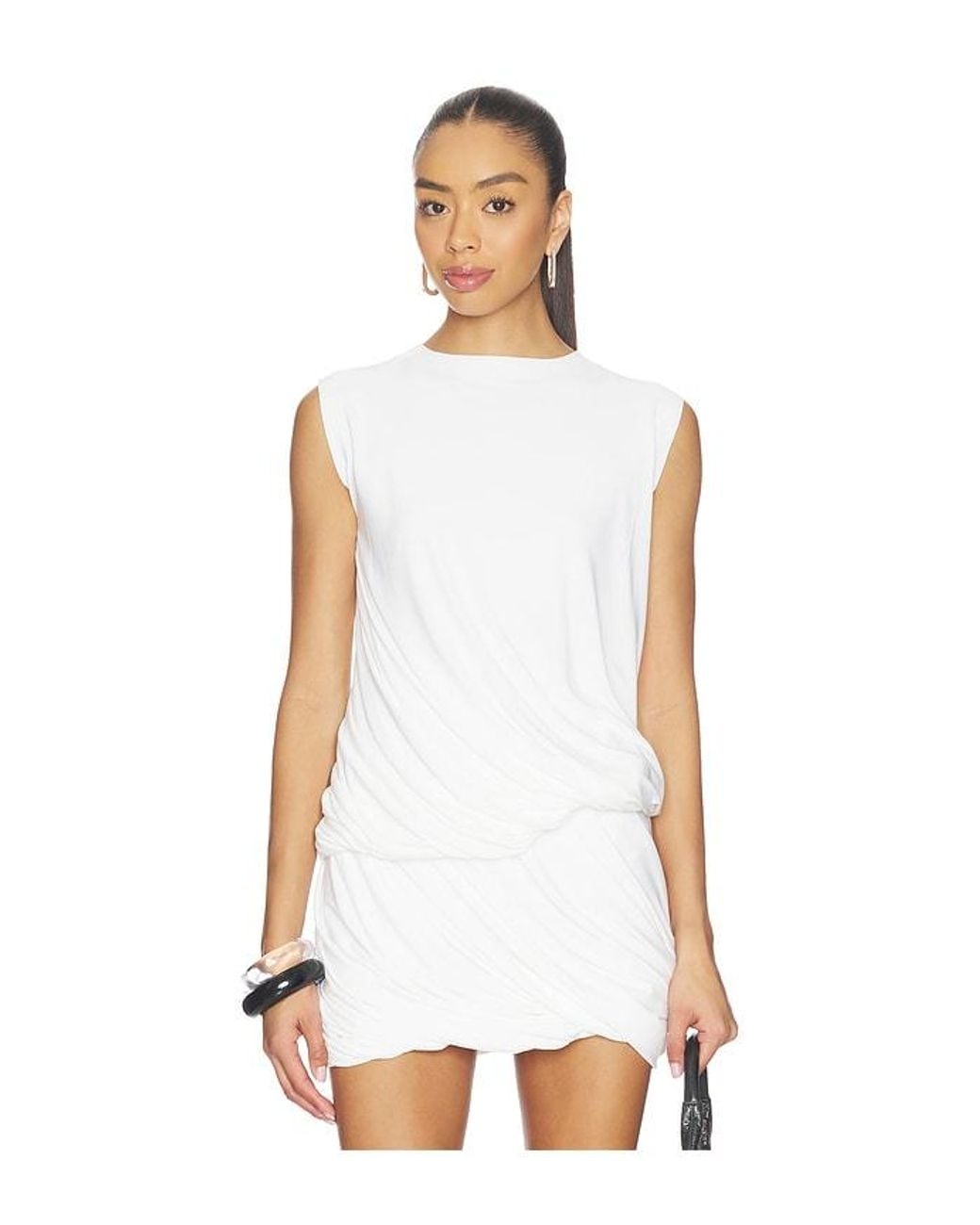 Norma Kamali White Sleeveless Twist Top